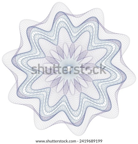 Watermark guilloche. Watermark pattern , Watermark banknote pattern. Banknotes check guilloche lines texture, secure waves patterns and passport paper. Currency banknote guilloche,