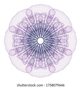Watermark ,Guilloche rosetta  , design for  background for certificate, 