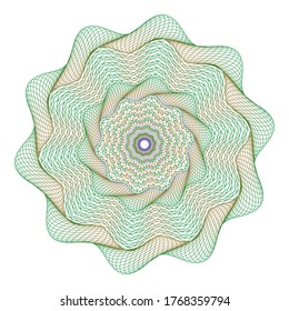 Marca de agua, rosetta de guilloche , diseño de fondo para el certificado, 