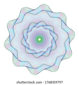 Watermark ,Guilloche rosetta  , design for  background for certificate, 