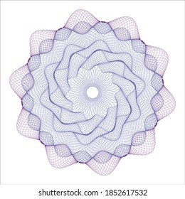 Marca de agua, rosetta de guilloche , diseño de fondo para el certificado, 