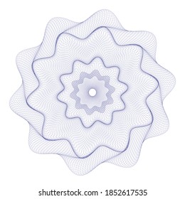 Watermark ,Guilloche rosetta  , design for  background for certificate, 