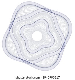 Wasserzeichen , Guilloche rosetta , Design für Hintergrund für Zertifikat, 