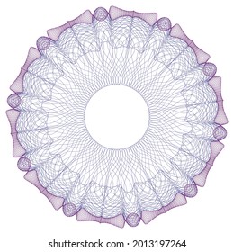 Watermark ,Guilloche rosetta  , design for  background for certificate, diploma,