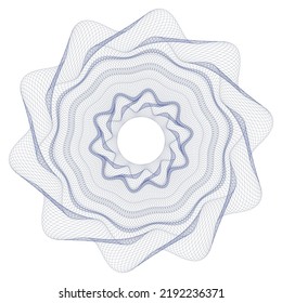 Watermark ,Guilloche rosetta  , design for  background for certificate, 