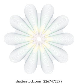Watermark. Guilloche rosette element. Digital watermark for Security Papers. It can be used as a protective layer for certificate, voucher, banknote, play money design, currency, note, check, ticket, 