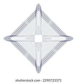 Marca de agua. Elemento de rosette guilloche. Marca de agua digital para documentos de seguridad. Puede utilizarse como capa protectora para el certificado, el vale, el billete, el diseño del dinero de juego, la moneda, la nota, el cheque, el billete, 