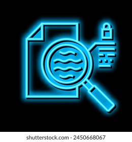 watermarked paper sheet neon light sign vector. watermarked paper sheet illustration