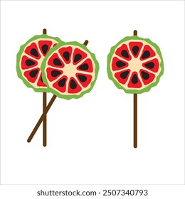 Watermellon design tasty and delicious, watermellon lollipop on white background