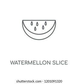 Watermellon Slice linear icon. Watermellon Slice concept stroke symbol design. Thin graphic elements vector illustration, outline pattern on a white background, eps 10.