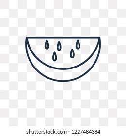 Watermellon Slice vector outline icon isolated on transparent background, high quality linear Watermellon Slice transparency concept can be used web and mobile