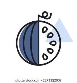 Wassermellon-Vektorsymbol. Graph Symbol für Lebensmittel und Getränke Website, Apps Design, mobile Apps und Printmedien, Logo, UI