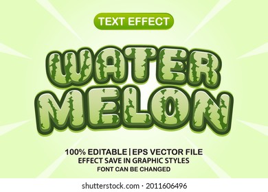 watermelon 3d editable text effect