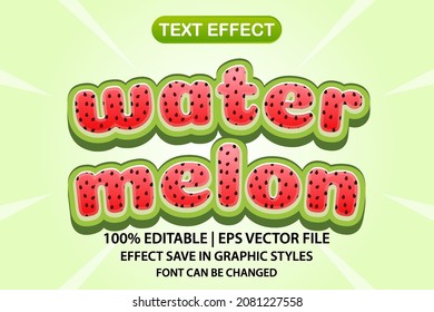 Watermelon 3d Editable Text Effect