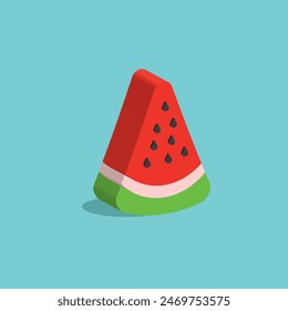 Watermelon 3D illustration fruit Palestine flag 