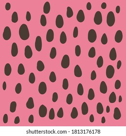 
Wassermelone. Abstrakter Hintergrund. braune Knochen auf rosafarbenem Hintergrund. Handgezeichnet. Vektorgrafik.