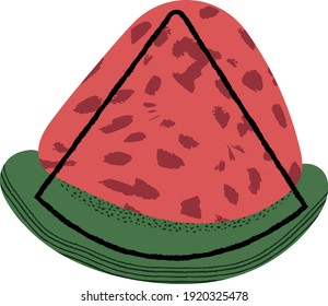 watermelon, abstract illustration, textured, summer