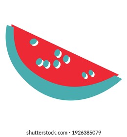 Watermelon abstract modern illustration. Fruit icon. Watermelon hand drawing icon.