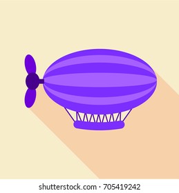Watermelon airship icon. Flat illustration of watermelon airship vector icon for web