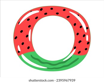 Watermelon Alphabet Letter O Illustration