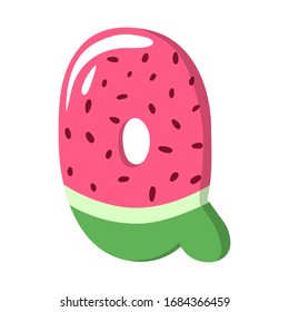 Watermelon Alphabet Sign on the white background - vector illustratiion