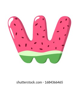 Watermelon Alphabet Sign on the white background - vector illustratiion