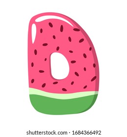 Watermelon Alphabet Sign on the white background - vector illustratiion