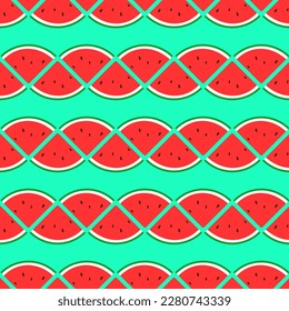 Watermelon Background BG Pattern Seamless Tropical Fruit Strip Summer Wallpaper
