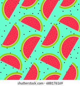 watermelon background on white polka dot with light green background color vector