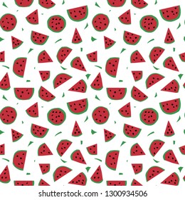 Watermelon background. Seamless pattern.Vector.