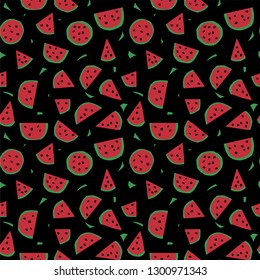 Watermelon background. Seamless pattern.Vector.