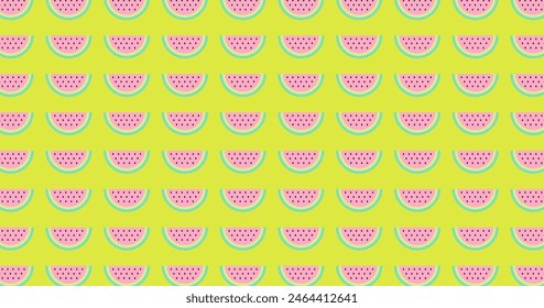 Watermelon background with watermelon slices and seeds. Summer background illustration.