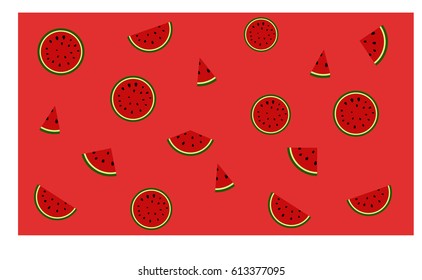 Watermelon Background Texture Pattern Vector Illustration