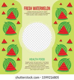 Watermelon  Banner with big space for text and image, simple, stylish and modern for healthy food concept