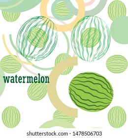 Watermelon. Banner juicy ripe watermelon slices. Summer time.