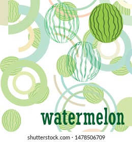 Watermelon. Banner juicy ripe watermelon slices. Summer time.