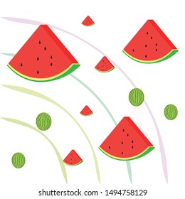 Watermelon. Banner juicy ripe watermelon slices. Summer time.