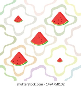 Watermelon. Banner juicy ripe watermelon slices. Summer time.