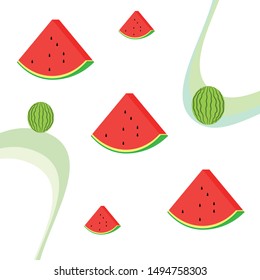 Watermelon. Banner juicy ripe watermelon slices. Summer time.