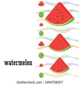 Watermelon. Banner juicy ripe watermelon slices. Summer time.