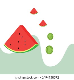 Watermelon. Banner juicy ripe watermelon slices. Summer time.