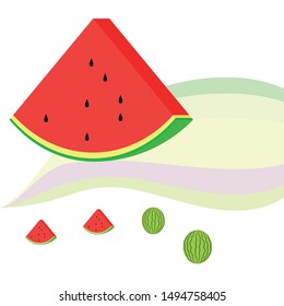 Watermelon. Banner juicy ripe watermelon slices. Summer time.