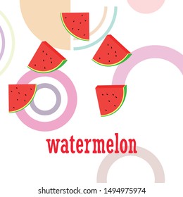 Watermelon. Banner juicy ripe watermelon slices. Summer time.