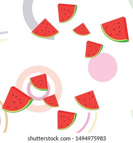 Watermelon. Banner juicy ripe watermelon slices. Summer time.