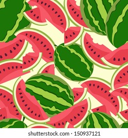 Watermelon berry endless pattern