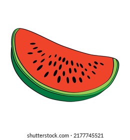 Watermelon. Berry - watermelon. Illustration of watermelon slices. Illustrations for scrapbooking.