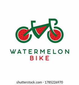 Watermelon bike vector logo template