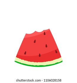 Watermelon with bitten mark