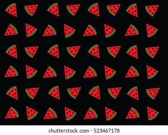 watermelon with black background 