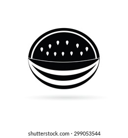 watermelon black fruit art vector